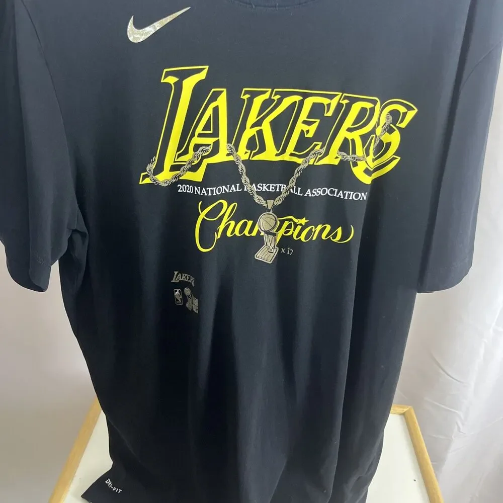 Nike 2020 Los Angeles Lakers NBA Finals Champion Black T-shirt XL Mens Dri-Fit